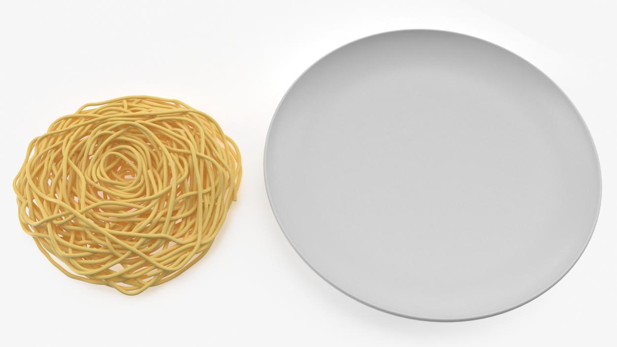 3D model Cooked Spaghetti on Plate