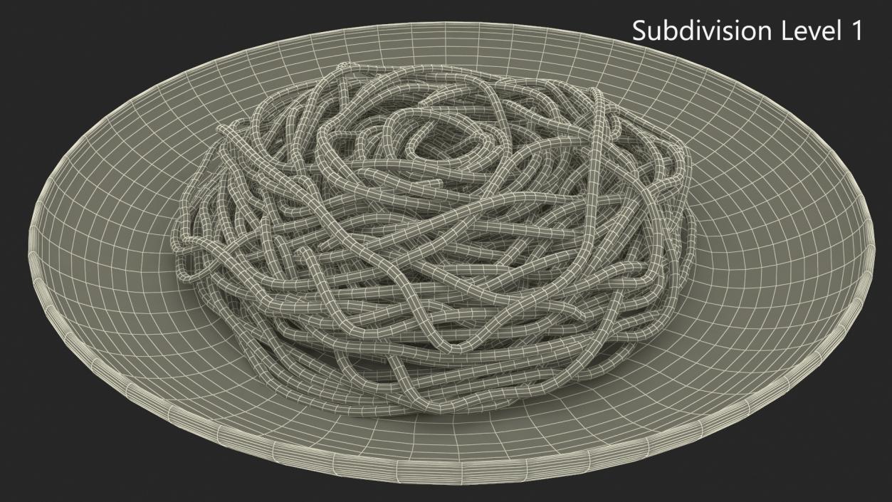 3D model Cooked Spaghetti on Plate