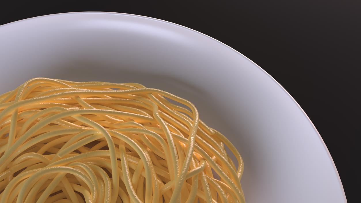 3D model Cooked Spaghetti on Plate