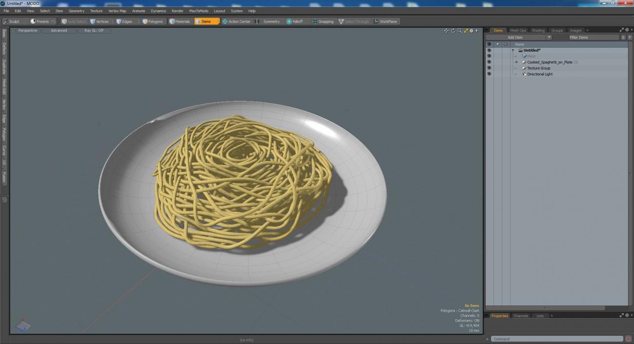 3D model Cooked Spaghetti on Plate