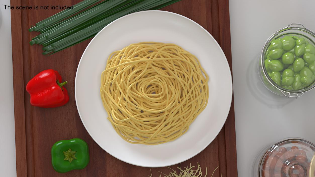 3D model Cooked Spaghetti on Plate