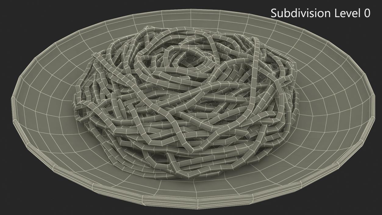 3D model Cooked Spaghetti on Plate