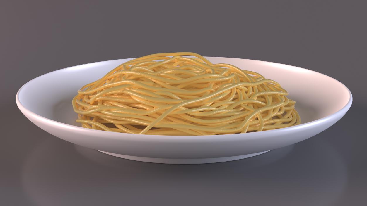 3D model Cooked Spaghetti on Plate