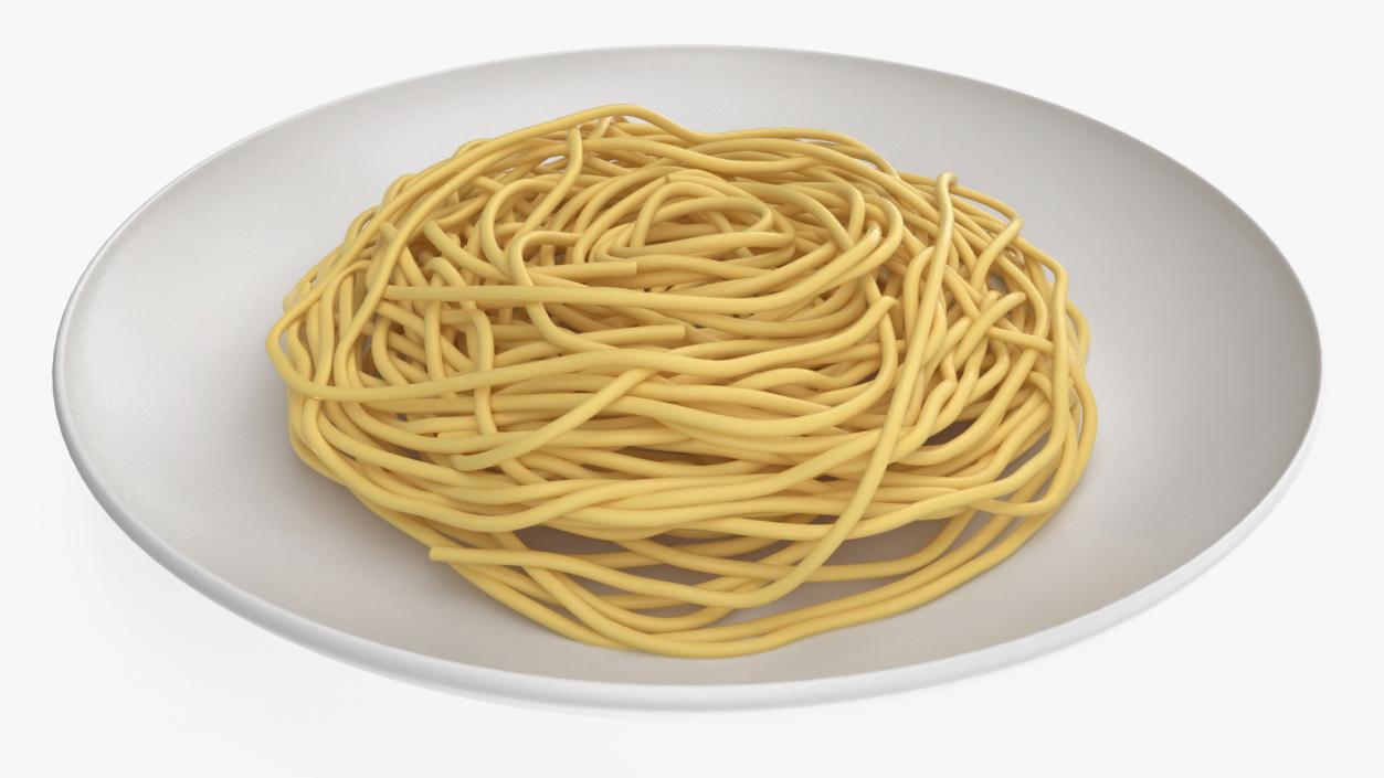 3D model Cooked Spaghetti on Plate