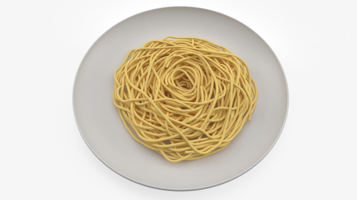 3D model Cooked Spaghetti on Plate