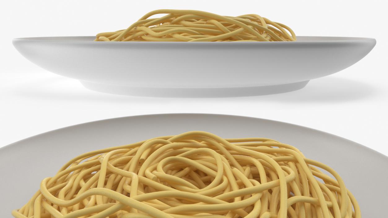 3D model Cooked Spaghetti on Plate