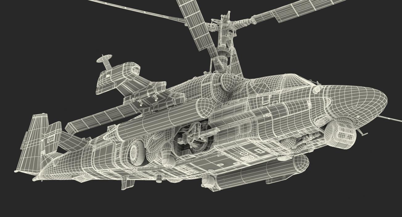 Attack Helicopter KA52 Black Shark Hokum A Rigged 3D model