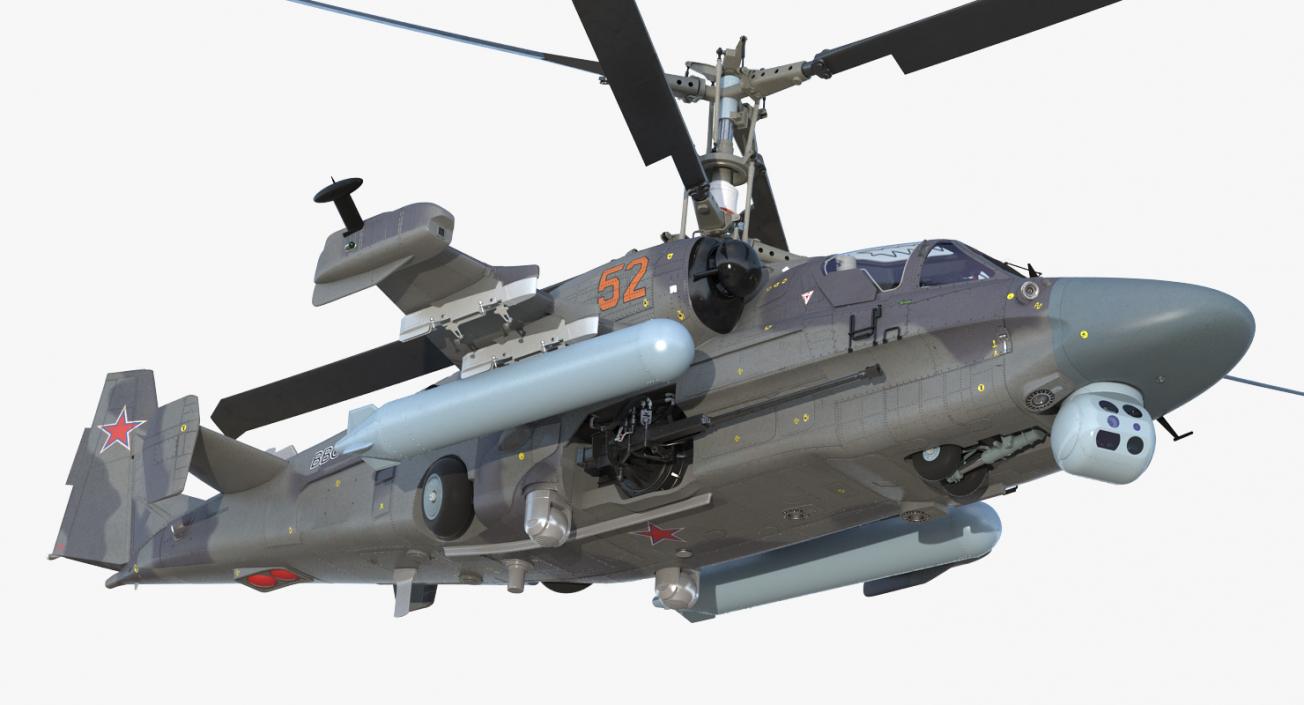 Attack Helicopter KA52 Black Shark Hokum A Rigged 3D model