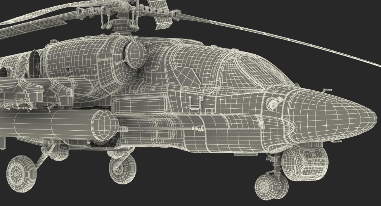 Attack Helicopter KA52 Black Shark Hokum A Rigged 3D model