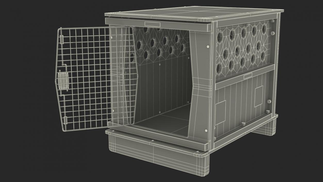 Animal Crate Travel Dark Wood 3D model