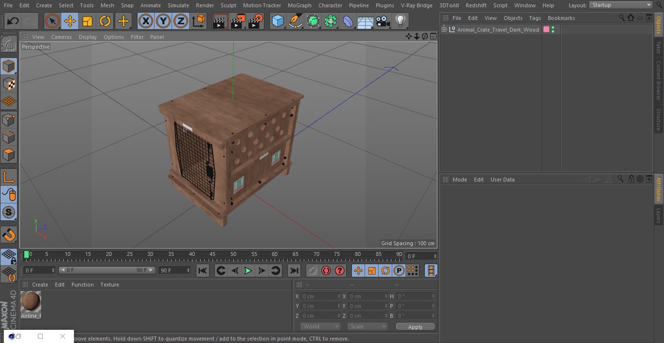 Animal Crate Travel Dark Wood 3D model