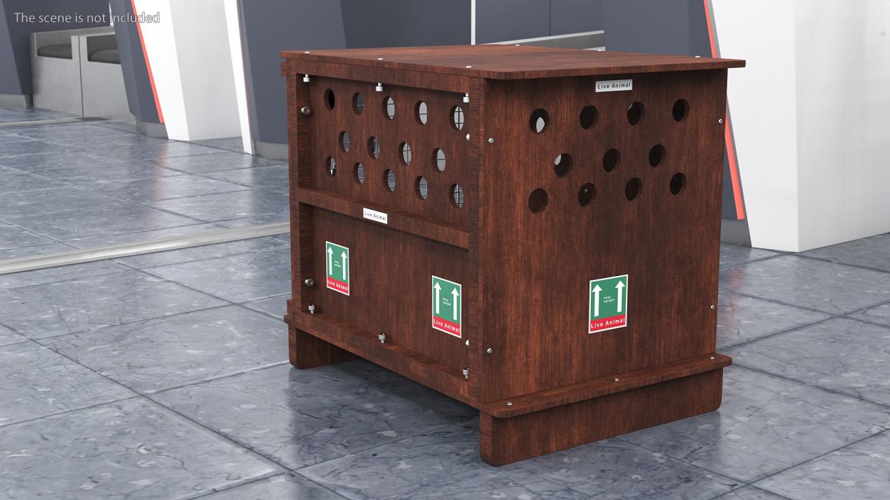 Animal Crate Travel Dark Wood 3D model