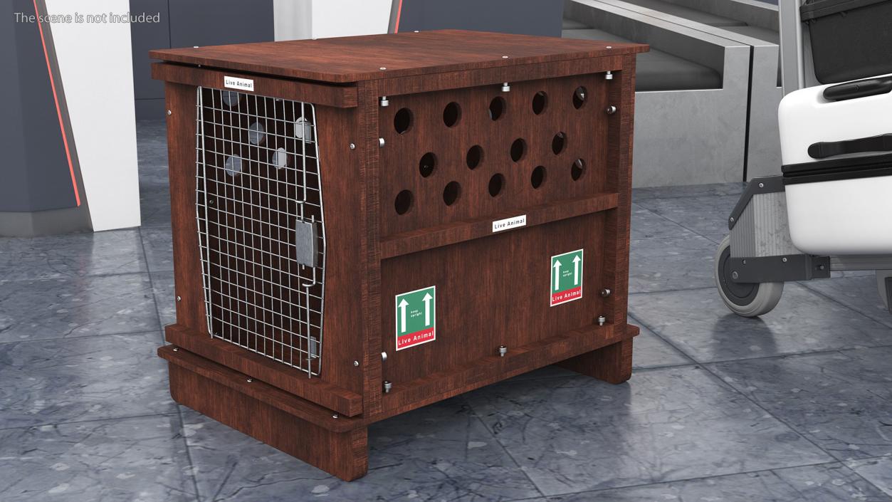 Animal Crate Travel Dark Wood 3D model