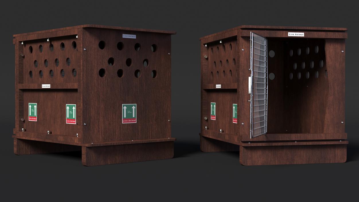 Animal Crate Travel Dark Wood 3D model