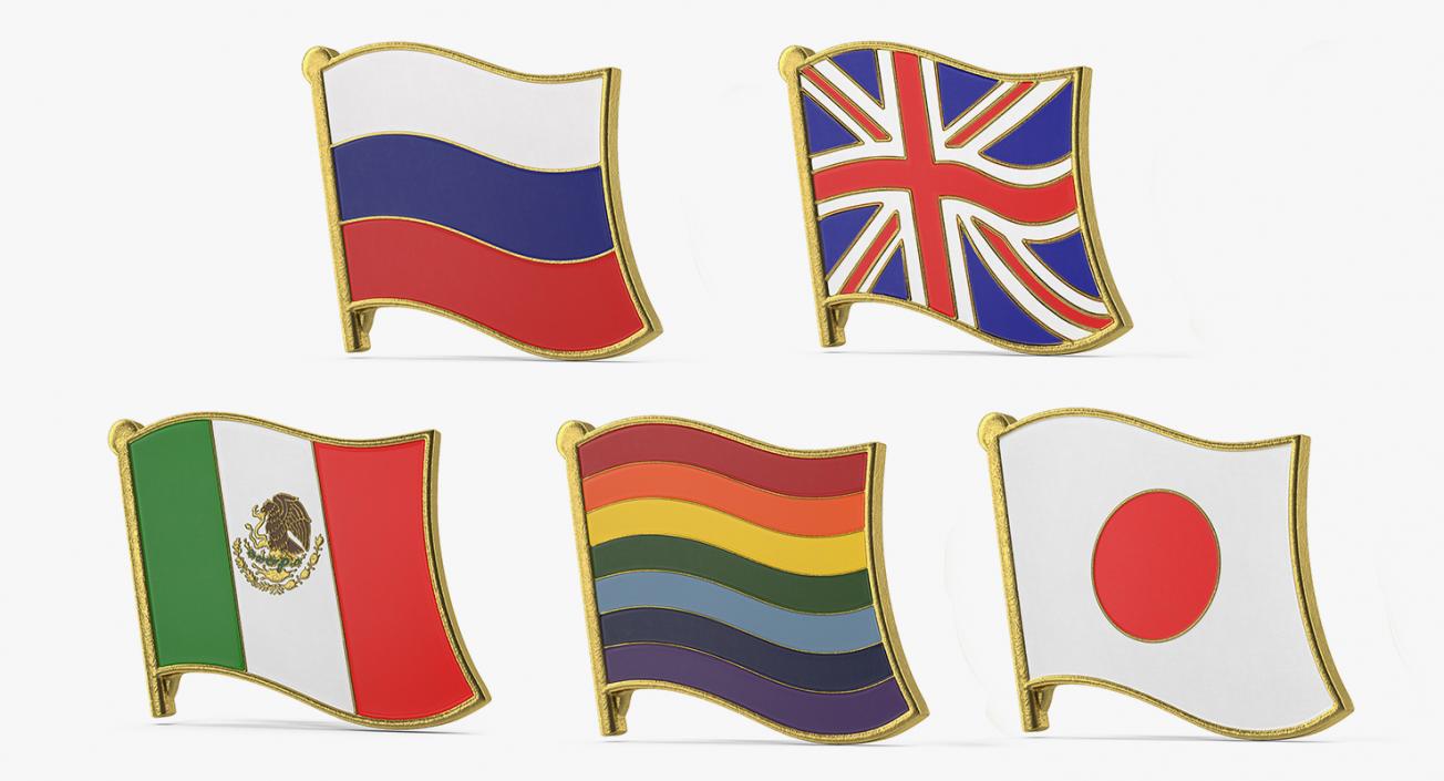 3D Flag Lapel Pins Collection