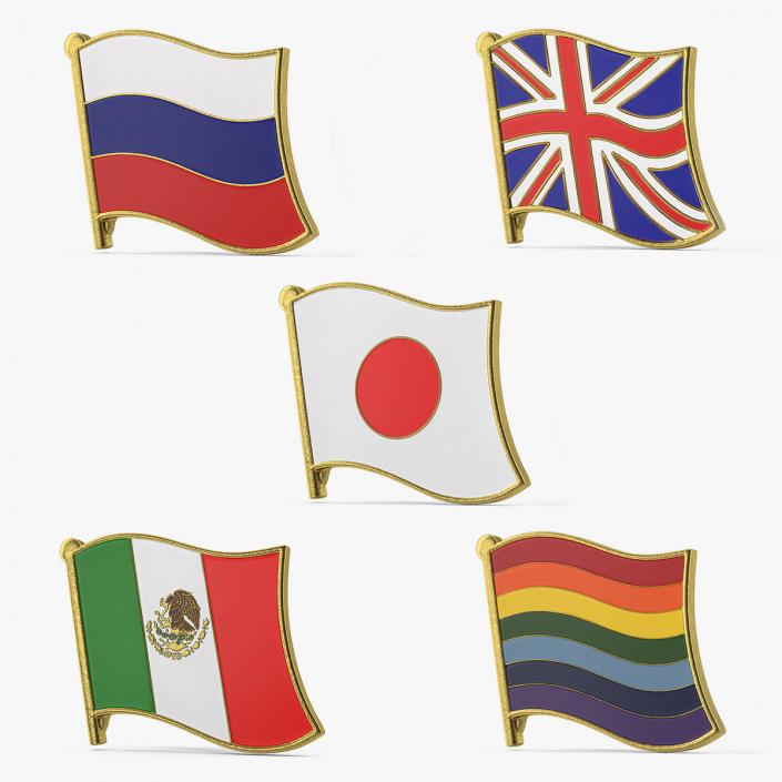 3D Flag Lapel Pins Collection