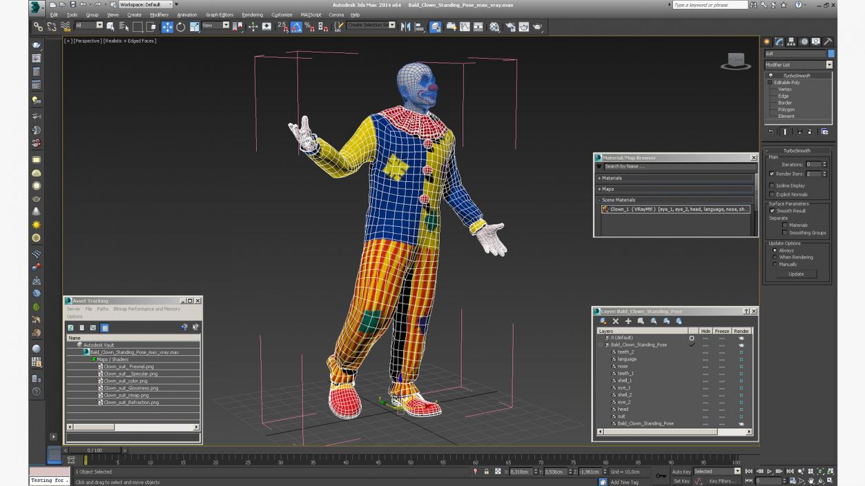 Bald Clown Standing Pose 3D model