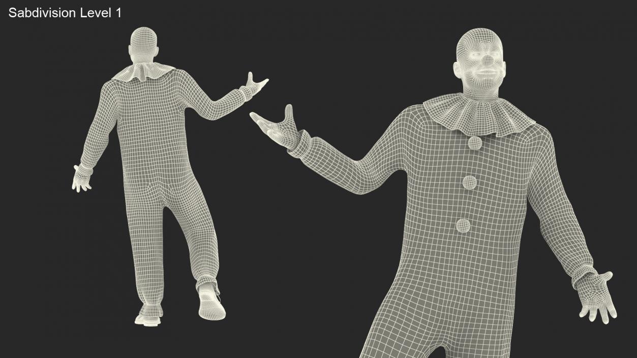 Bald Clown Standing Pose 3D model