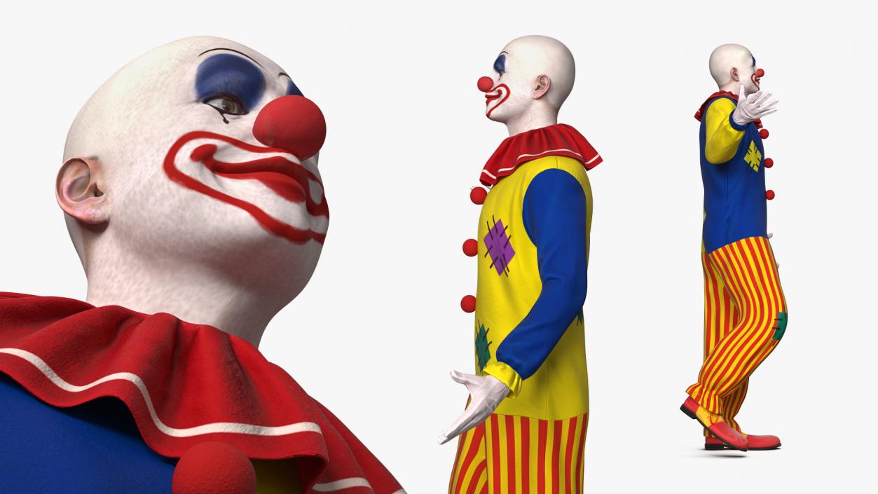 Bald Clown Standing Pose 3D model