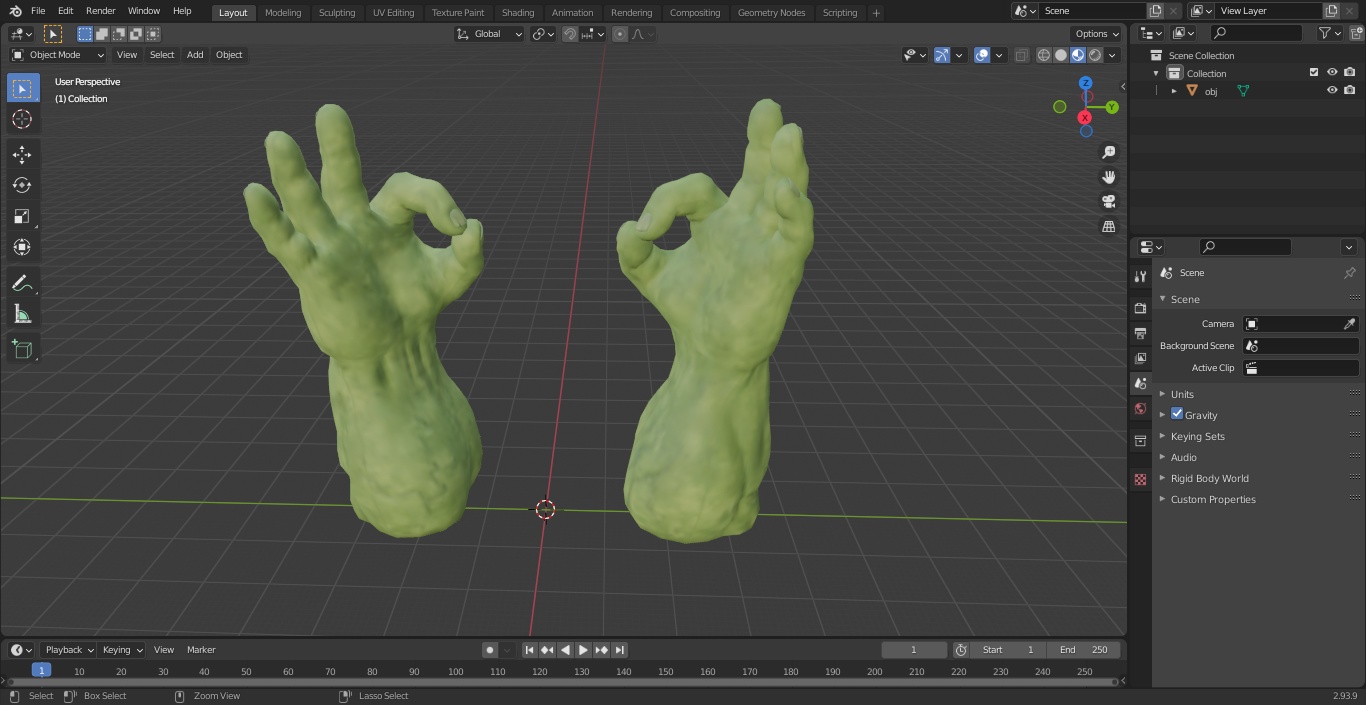 3D Hulk Hands Alright model