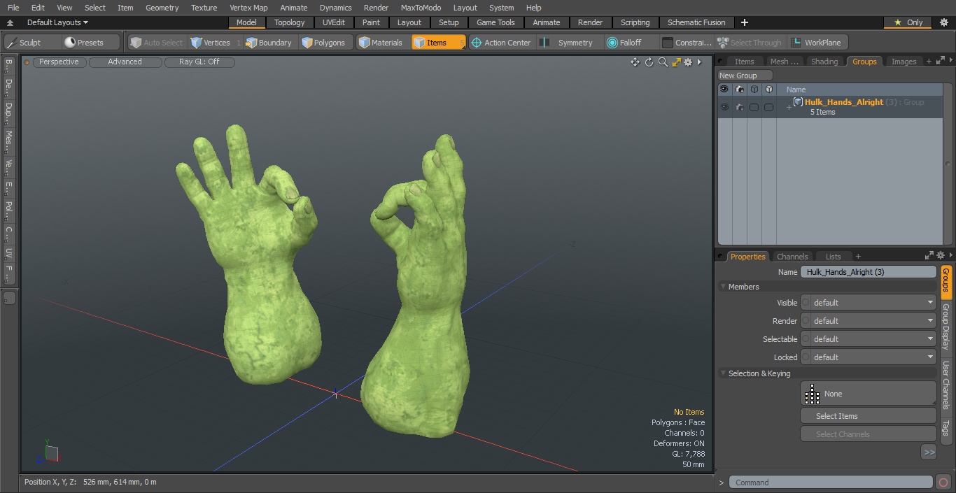 3D Hulk Hands Alright model