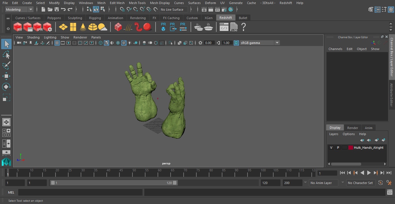 3D Hulk Hands Alright model