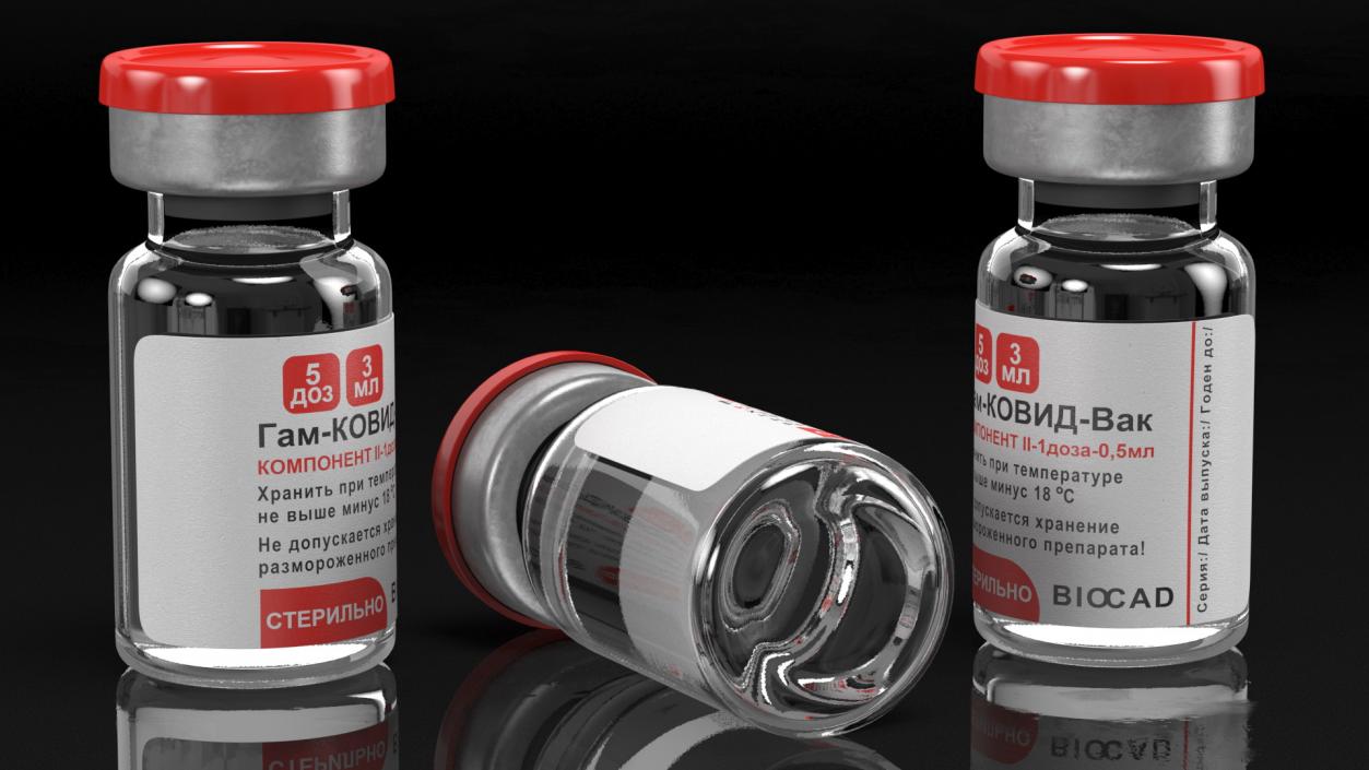 3D GamCovidVac Sputnik V Covid19 Vaccine Red