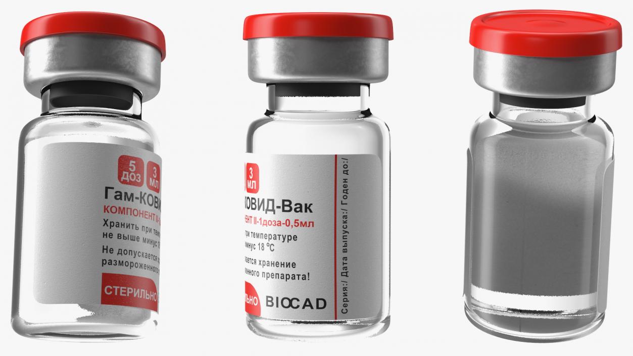 3D GamCovidVac Sputnik V Covid19 Vaccine Red