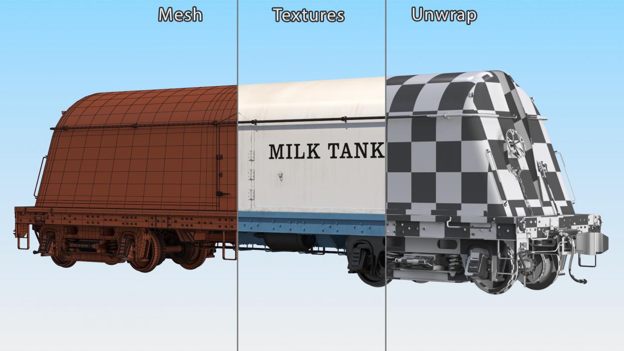 3D Milk Tank Car Bordens