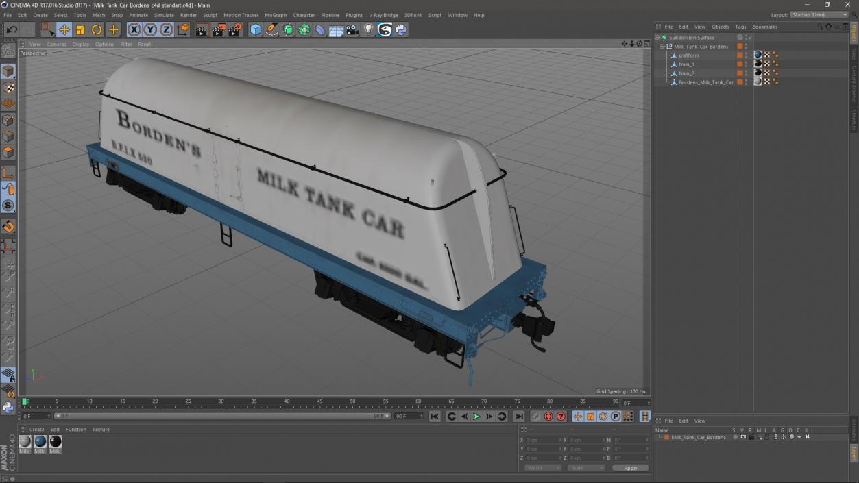 3D Milk Tank Car Bordens