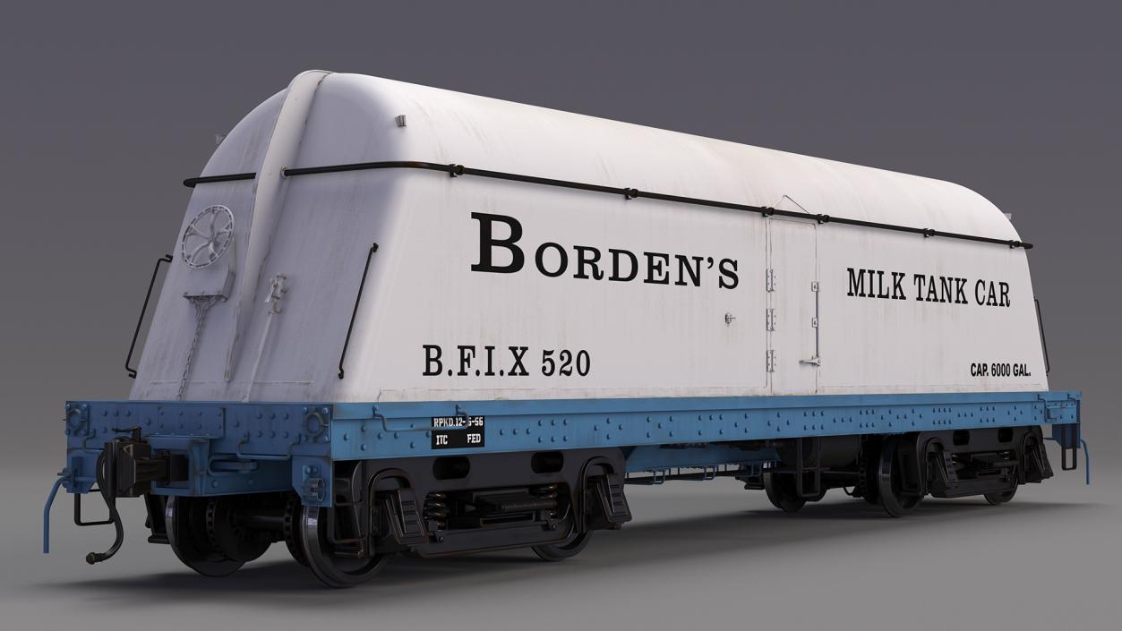 3D Milk Tank Car Bordens