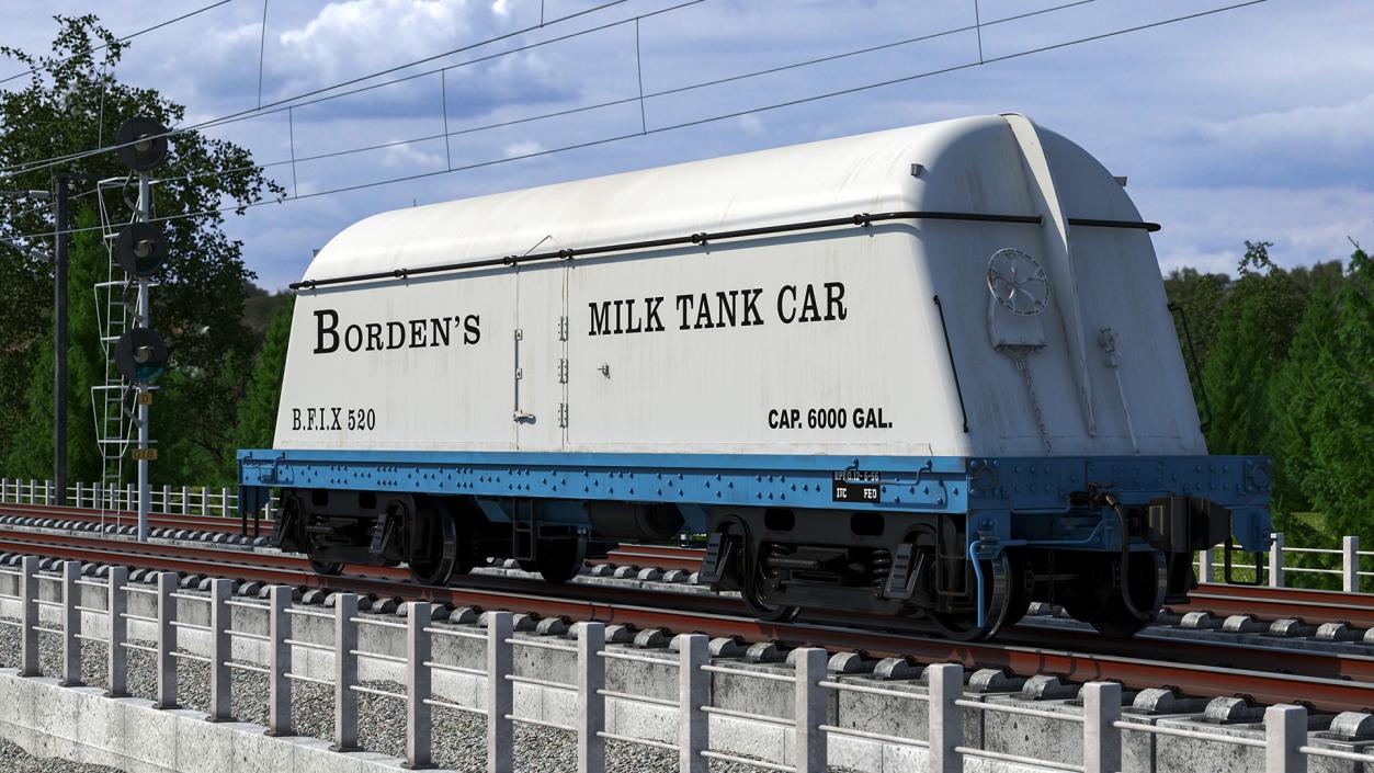 3D Milk Tank Car Bordens