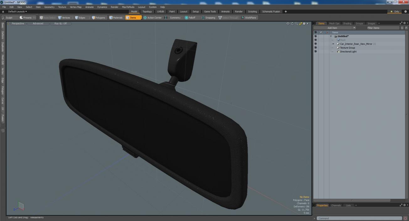 Car Interior Rear View Mirror 3D model