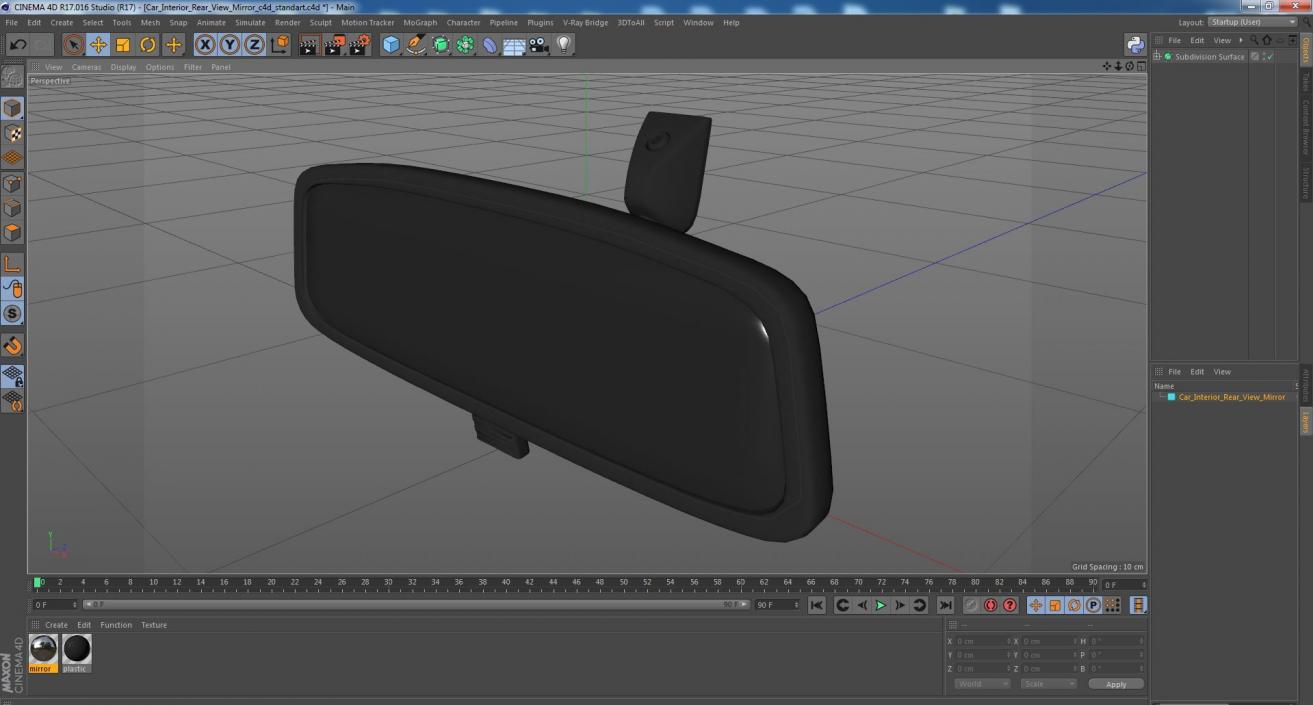 Car Interior Rear View Mirror 3D model