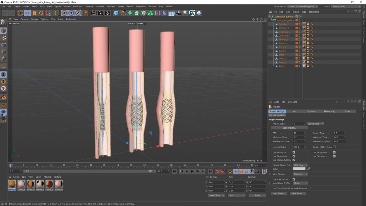 3D model Stents with Artery 2