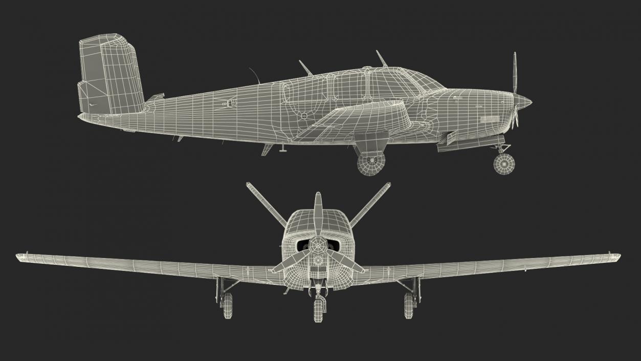 Civil Utility Aircraft V Tail 3D model