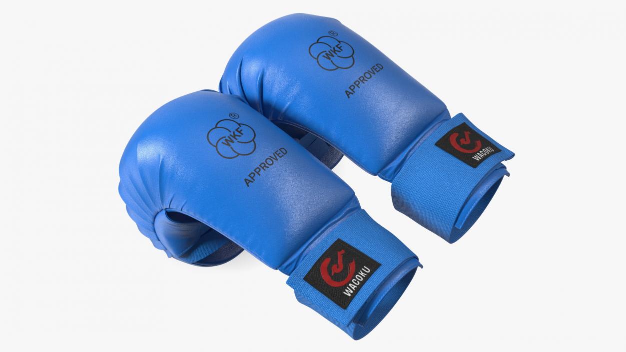 Karate Gloves WKF Blue 3D