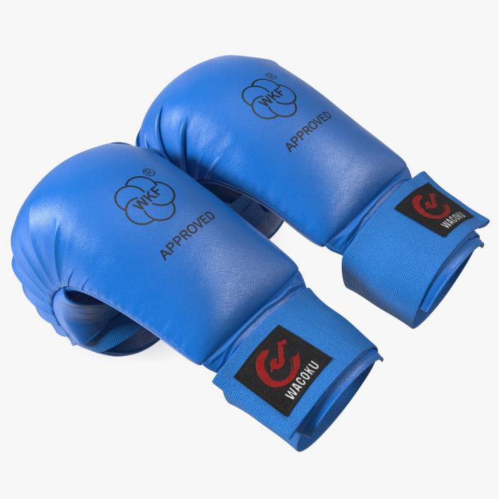 Karate Gloves WKF Blue 3D