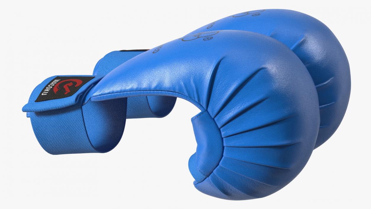 Karate Gloves WKF Blue 3D