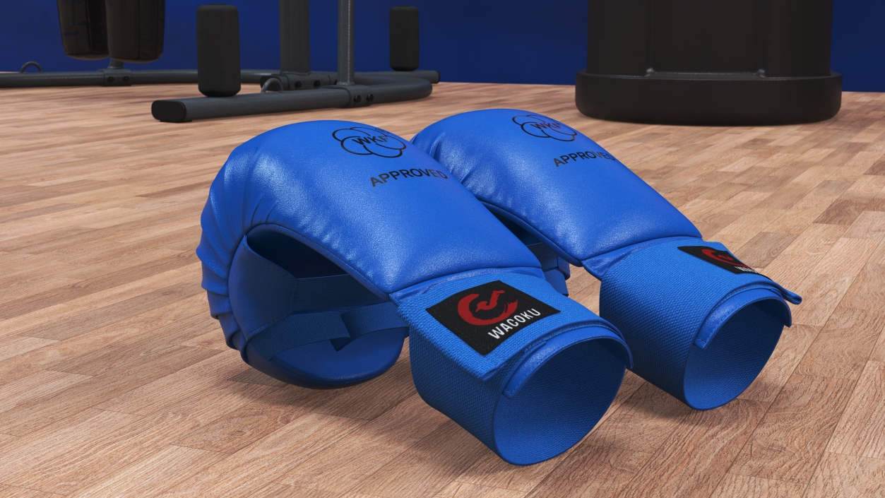 Karate Gloves WKF Blue 3D