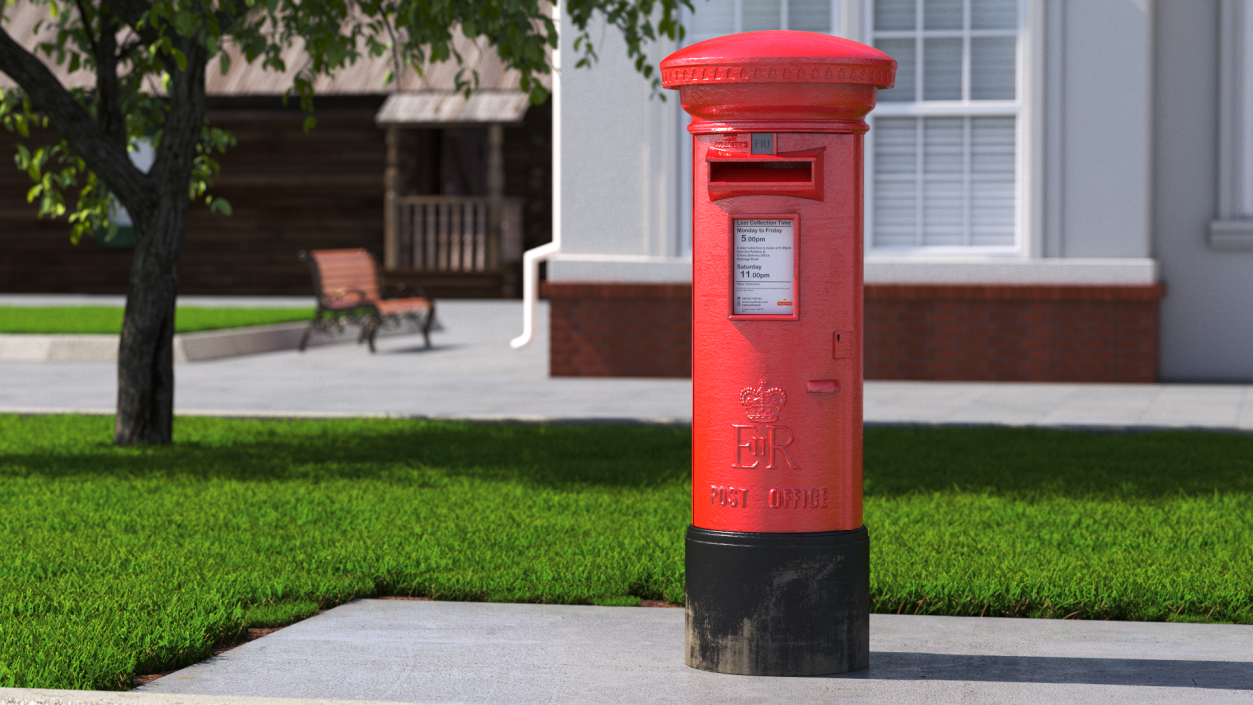 3D model British Red Post Box