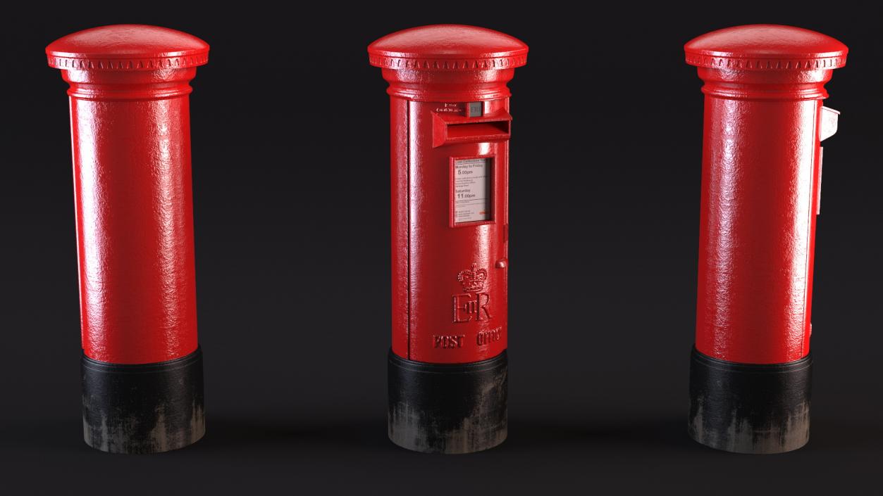 3D model British Red Post Box