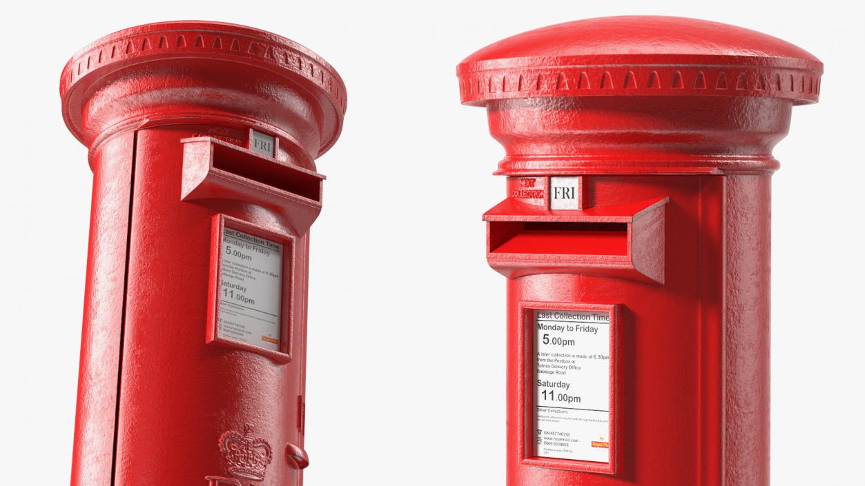 3D model British Red Post Box