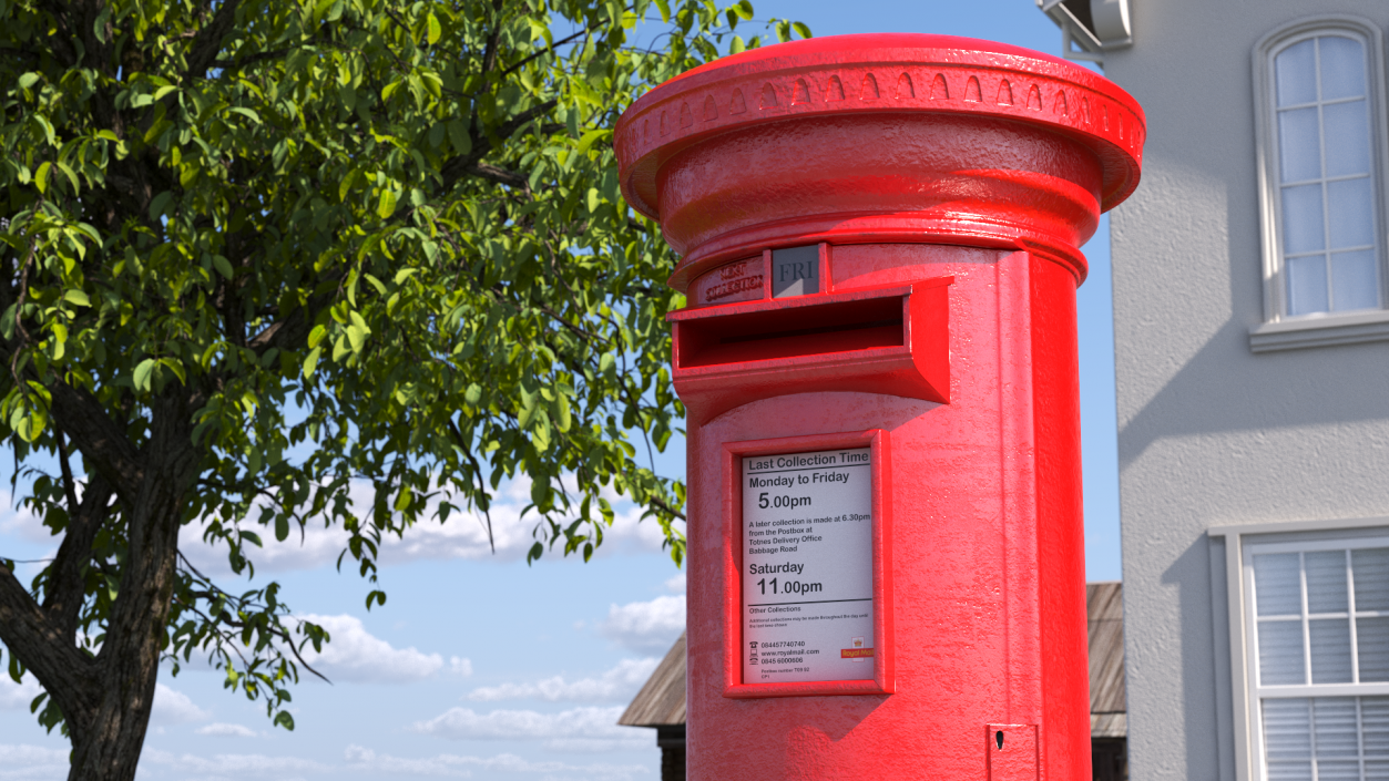 3D model British Red Post Box