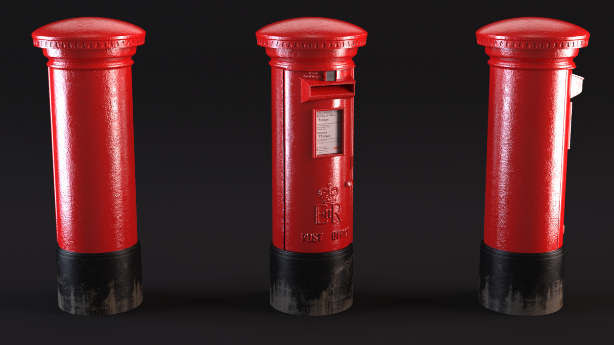 3D model British Red Post Box