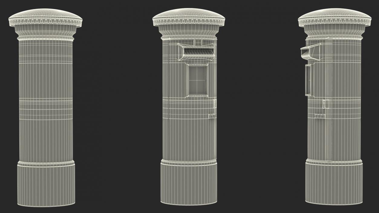 3D model British Red Post Box