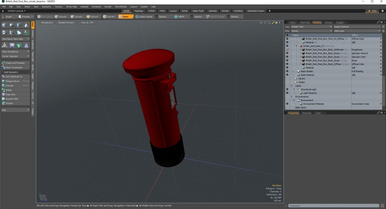 3D model British Red Post Box