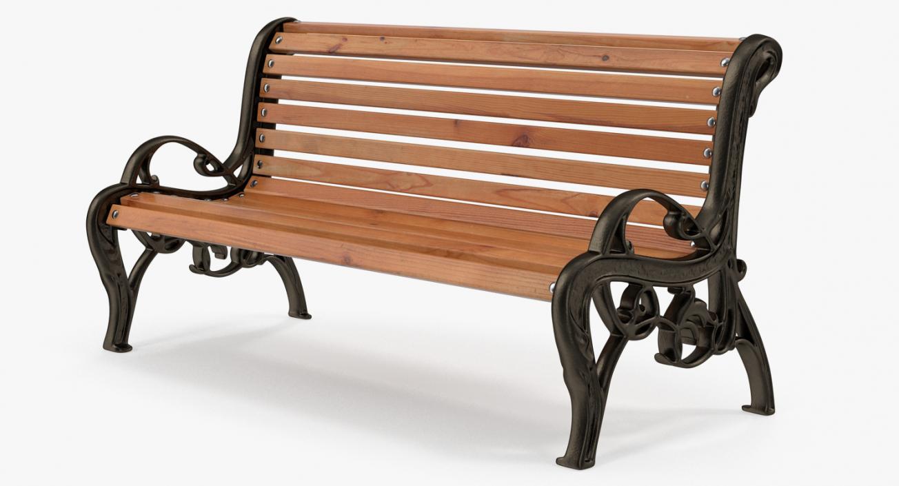 3D Classic Park Bench model