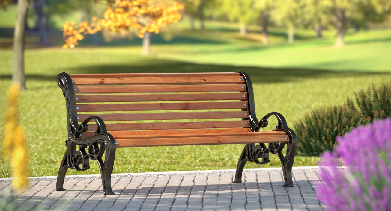 3D Classic Park Bench model