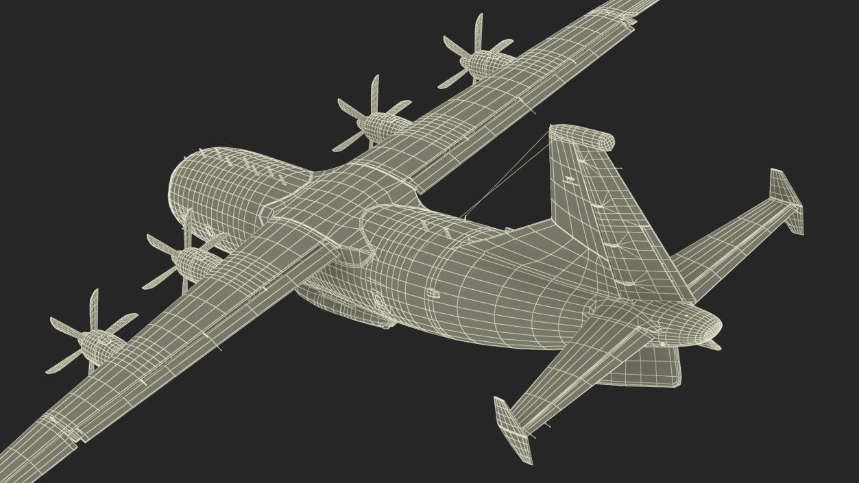 Military Turboprop Transport Aircraft Rigged 3D model